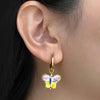 Y2k Aesthetic Hand Painted Butterfly Earrings for Women Stainless Steel Circle Huggies Flower Heart Bead Hoop Earring - Image 2