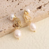 Delicate Irregular Freshwater Pearl Earring For Women Gold Color Metal Hanging Drop Earrings Statement French Jewelry - Image 7