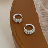 Silver Color Rectangle Zircon Round Hoop Earrings for Women Jewelry Light Accessories - Image 2