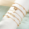 Bohemia Butterfly Anklet Set For Women Star Heart Pearl Charm Ankle Bracelet Female Summer Vacation Beach Jewelry Accessories - Image 4