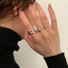 Ventfille Silver Waterdrop Open Line Cross Ring For Female Unique Design Jewelry Gift - Image 4
