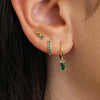 Three-Pair Huggie Hoop Earring Set with Color and Stone Variations - Image 18