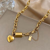 Heart Detail Necklace or Bangle in Two-Tone Stainless Steel Style - Image 6