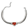 Love Heart Zircon Necklace Bracelet Dubai Cuban Chain Jewelry Set For Women Stainless Steel Gold Color Plated - Image 11