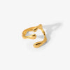 Stainless Steel Minimalist Irregular Curve Geometric Curved Ring Unisex Jewelry Gift - Image 17