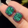 15 20mm Green Tourmaline Jewelry Set Ring Pendant Necklace Earrings for Women Ruby Gemstone Party Set Anniversary Gift - Image 4
