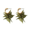 Acrylic Matcha Green Flowers Petal Earrings for Women C Shaped Drop Earring Party Wedding Ear Jewelry - Image 5