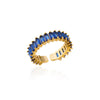 Thin Cubic Zirconia Stacking Ring in Gold-Tone Stainless Steel Adjustable - Image 22