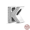 26 A-Z Alphabet Beads Silver Love Letter Charm Fit Bangle Charms Bracelet CZ Zircon Bead Jewelry - Image 21