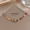 Rainbow Zircon Dainty Bracelets for Women Gold Plated Copper Geometric Bracelet Party Jewelry Gifts - Image 6
