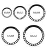 Hinged Stainless Steel Segment Piercing Ring with Stone Detail in 6 mm to 14 mm Sizes - Image 28