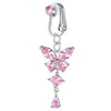 Clip On Belly Button Ring Butterfly Copper Zircon Pink Fake Belly Piercing Umbilical Navel Body Jewelry Style - Image 3