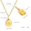 Briolette Square Pendant Necklace for Women Polished Stainless Steel Gold Plated Chain - Image 6