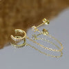 Gold Chain Stud Earrings for Women Piercing Cubic Zirconia Hoop Earrings Women Party Vacation Ear Cuff Jewelry Accessories - Image 4