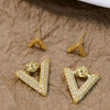 Letter Double V Stud Earrings, Sense Front and Rear Two Wear Size V-Shaped Full Zircon Niche Rhombus Versatile Earrings - Image 2
