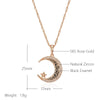 Black Enamel Stars Moon Pendant Necklace for Women Rose Gold Color With Zircon Daily Ethnic Jewelry - Image 2
