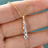 Brilliant 5-Stone Necklace Gold Long Drop Pendant Necklace for Women Female Jewelry Accessories - Image 4