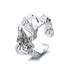 Silver Rings for Women Vintage Matte Frosted Lace Irregular Finger Rings Y2K Couple Ring Hip Hop Jewelry - Image 14