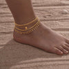 Layered Link Chain Anklets Bracelet for Women, Gold Plated Foot Leg Anklets Summer Boho Beach Jewelry Adjustable - Image 2