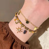 Zakol Vintage Stone Double Layered Beads Bracelets for Women Star Pendant Bracelets Y2K Charm Jewelry Gifts - Image 2