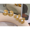 Charm Fan Imitation Pearl Flowers Stainless Steel Hyperbolic Big Stud Earrings Personality Jewelry Women - Image 3