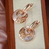 Hollow Round Pendant Paved Zircon Separable Earrings Gold Color Women Jewelry Wedding Matching Accessories - Image 4