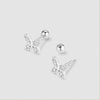 Korean Silver Needle Tragus Piercing Helix Studs Earrings for Women 2Pcs Butterfly Heart Ear Piercing Body Jewelry - Image 6