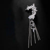 Stonefans Tassel Geometric Ear Clips Without Piercing Jewelry Earring for Women 2024 Bride Party Eear Cuff Accessories