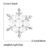Christmas Classic Rhinestone Snowflake Brooches for Women Pearl Ice Crystal Pins Office Party Friend Year Gifts Accessories - Image 10
