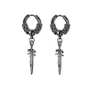 2pcs Stainless Steel Dragon Coil Sword Pendant Drop Hoop Earrings Unique Punk Hip Hop Style for Men Women Daily Wear Jewelry - Image 8