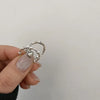 Pleated Open Heart Ring with Sculptural Band - Image 4