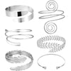 6 Pieces Arm Cuff Upper Arm Band Cuff Bracelet Bangle for Women Adjustable Armband Set - Image 7