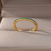 Thin Cubic Zirconia Stacking Ring in Gold-Tone Stainless Steel Adjustable - Image 5