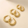 Large Stainless Steel Circle Hoop Earrings in Gold-Tone or Silver-Tone - Image 12