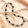 Mhs.sun 4/6/8/10MM Pearl Stainless Steel Bead Necklaces Classic Gold Plated For Women Men Daily Party Jewelry Gifts - Image 25