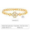 Head Charm Cuban Chain Bracelets for Women Girls,Chic Heart Bling CZ Stone Gold Color Metal Link Cuff Bracelet Wristband - Image 14