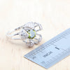 Bridal Silver Round Olive Zircon Jewelry Sets Rings Bracelets Pendant Earrings Necklace Set For Women Wedding Jewellery - Image 5