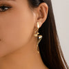Irregular Metal Twisted Long Drop Earrings for Women Geometric Gold Color Waves Earrings Jewelry - Image 2