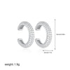 Cubic Zirconia Huggie Hoop Earrings in Gold-Tone Stainless Steel - Image 26