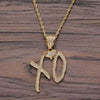 Creative Bubble Letter Xo Inlaid White Zircon Pendant Necklace Men's Casual Party Jewelry Holiday Gifts - Image 6