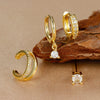 4PCS Gold Color Huggie Hoop Earrings Set for Women Tiny CZ Ear Cuff Studs Cartilage Piercing Jewelry - Image 4