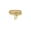 Gold Color Micro Pave Tear Drop CZ Tassel Link Chain Dome Ring For Women Girls Bling Cubic Zirconia Finger Jewelry Gift - Image 8