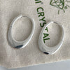 Silver Earrings For Women Shinning Oval Big Hollow Earring Jewelry Prevent Allergy Party Accessories Gift - Image 5
