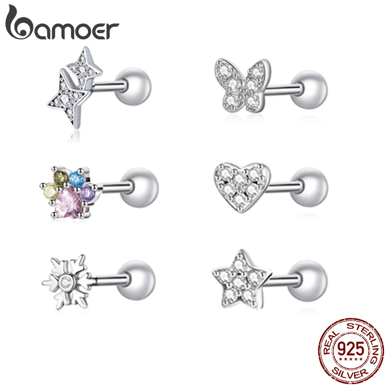 Brilliant Star Butterfly and Snowflake Stud Earrings in Multiple Designs - Image 1