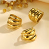 Stainless Steel Chunky Dome Rings for Women, Geometric Ring Gold Plated Aesthetic Jewelry - Image 4