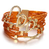 Chunky Orange Leather Bracelet for Women Geometric Heart Stars Braided Cuff Bangle Bracelets Jewelry Gifts - Image 7
