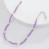 Glass Bead Choker Necklace with Flower-Shaped Bead Details - Image 11