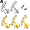 1/5PCS Titanium 16G Clear CZ Cluster Climber Stud Earrings Conch Helix Tragus Cartilage Stud Flatback Lip Piercing Women Jewelry - Image 1