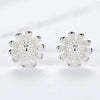 silver needle Earrings Jewelry Double Row Crystal Zircon Round Stud - Image 8