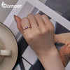 Silver Oval Gemstone Ring for Women Green Pink Zirconium Prongs Setting Ring Wedding Bridal Jewelry Gift - Image 3